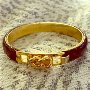 MANNELLI Florence 24KT PLATE Python bracelet
